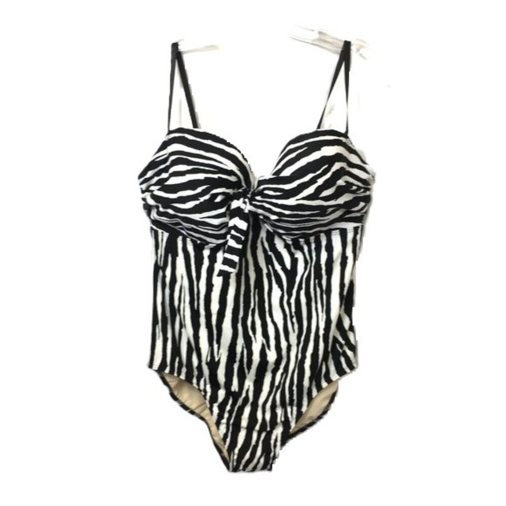 * Spiegal Catalog Zebra Print One Piece Swim Suit Vtg Sz 18W